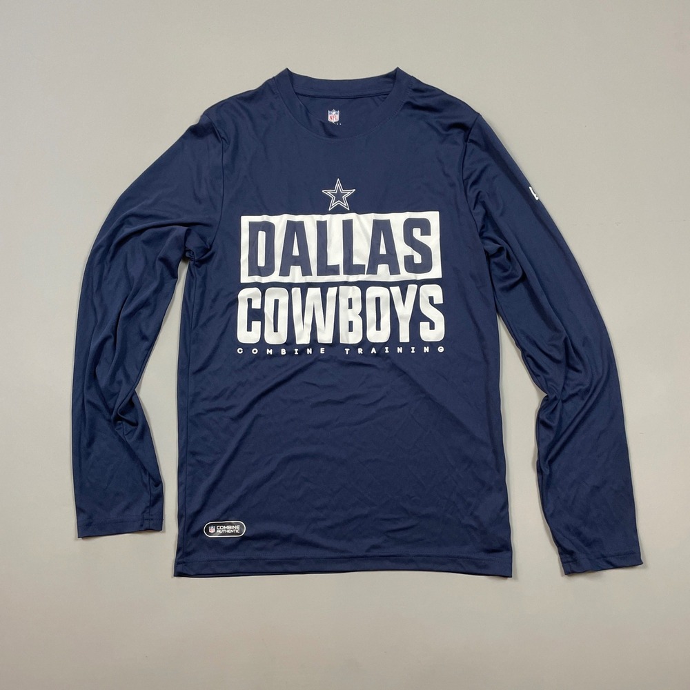 New Era NFL Dallas Cowboys Combine Training Long Sleeve Shirt Navy Blue Mens S